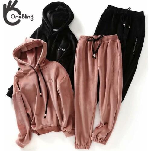 OneBling Za Woman 2021 Traf 2 Piece Sets Hoodie Sweatshirts Tracksuit Top Pant Set Autumn Winter Sudaderas Moletom Feminino