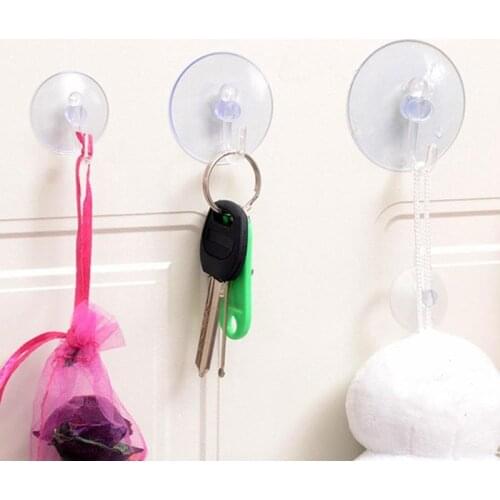 5pcs Suction Cup Sucker Wall Hook Transparent Suction Cup Hook Plastic Bathroom Kitchen Hanger Vacuum Strong Suction Cup Sucker