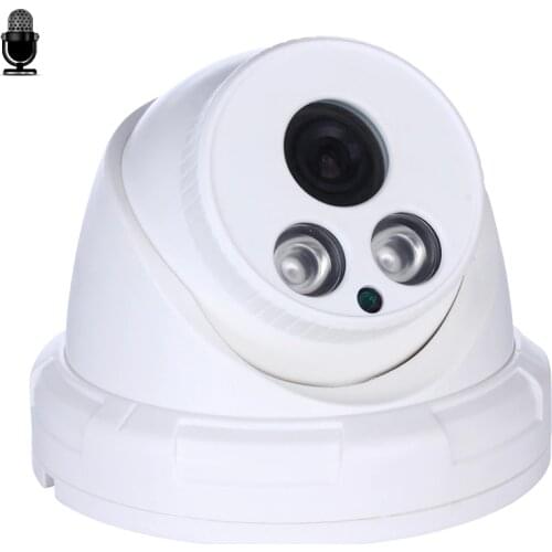 Hamrolte Onvif IP Camera 5MP Indoor Dome Security Camera Internal Microphone Nigthvision H.265 Low Storage Xmeye Remote Access