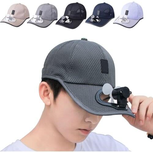 Summer Climbing Cap Unisex Mesh Anti-Sun Fan Hat USB Charging Outdoor Sports Cycling Fishing Camping Tennis Baseball Caps 2021