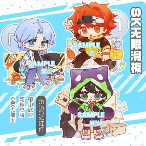 Cartoon Acrylic Keychains Stand Model SK8 the Infinity Anime Figure Toy Kyan Reki Hasegawa Ranga Chinen Miya Bag Pendant Gifts