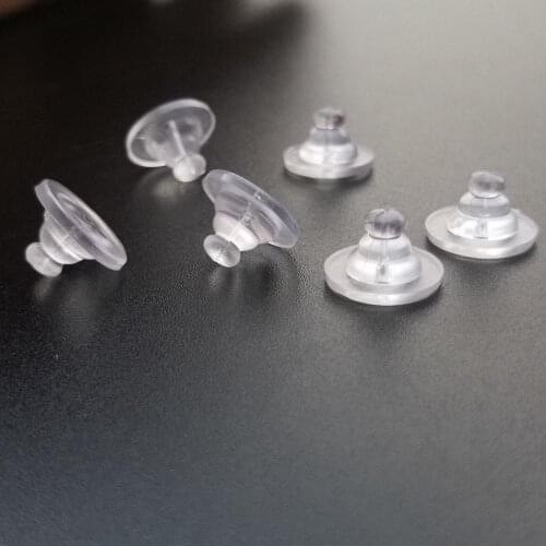 50 PCS 11mm*7mm High Quality Earrings Set Transparent Silicone Ear Plugs Earring Backs Stopper DIY Earrings Accessories