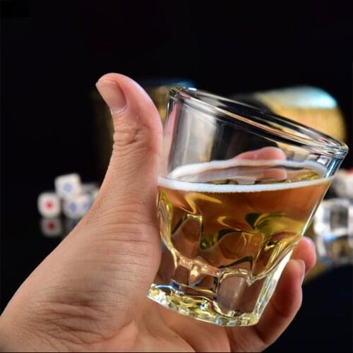 6pcs Heat-resistant Thicken Wall Glass Cup Beer Espresso Coffee Cup Set Handmade Beer Mug Tea glass Whiskey Glass Cups Drinkware