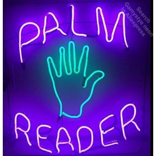 Palm Reader Neon Sign light Neon Bulbs Signage Vintage neon signs Business Sign Real Glass Tube with clear Board Beer Sign