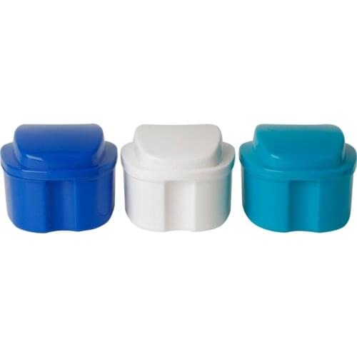 New Denture Box Container Dental Tooth Stage Bath Case False Teeth Rinsing Basket