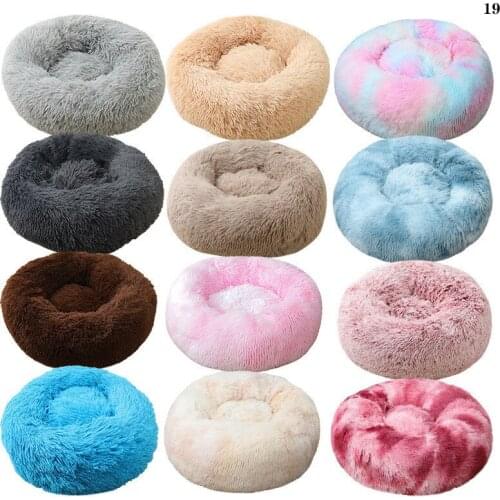 Super Soft Doghouse Donut Plush Pet Dog Bed Doghouse Round Bed Non-Slip Breathable Washable Bed Dog Medium And Large Dog House