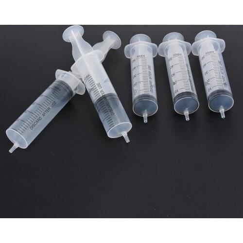 5Pcs/set 50ml Measuring Syringe Clear Plastic Hydroponics Nutrient Syring Disposable Industrial Glue Syringes