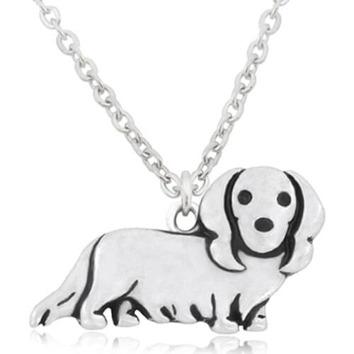 New Fashion Dachshund Pendant Long Necklace Women Stainless Steel Chain Pets Lover Dog Necklace Jewelry Choker Bijoux Femme