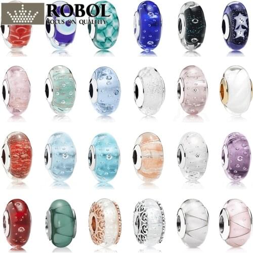 PDB 03 colour 925 tropical flower orange murano do cut genuine murano charm glass beads for DIY bracelets