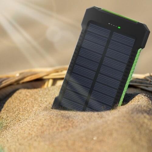 20000mAh Portable External Battery Solar Power Bank Double USB With Flashlight SOS Waterproof Powerbank For iPhone Xiaomi Huawei