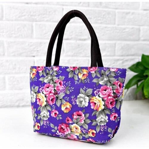 Simple Fashion Women Messenger Bags Canvas Flowers Printed Zipped Girls Handbag Ladies Shoulder Bag Big Capacity 30x8x20CM