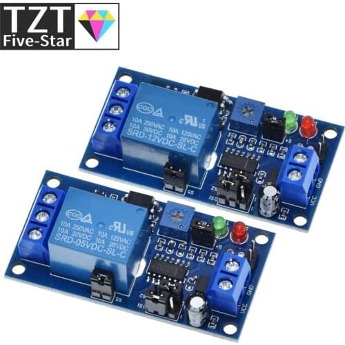 DC 5V 12V Time Relay Module Normal Open Time Delay Relay Timing Relay Control Switch Adjustable Potentiometer LED Indicator