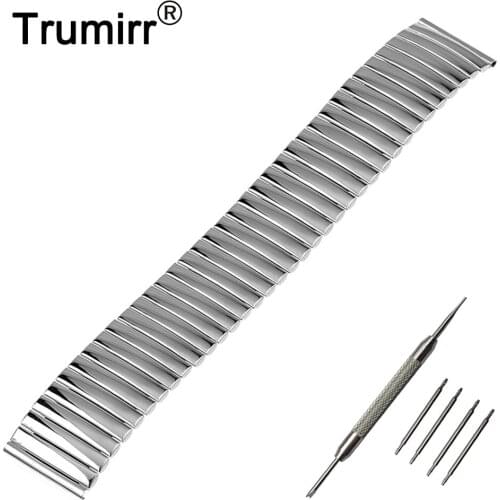22mm Stainless Steel Watch Band Elastic Bracelet Strap for Samsung Galaxy Gear 2 R380 R381 R382 Moto 360 2 Gen 46mm Pebble Time