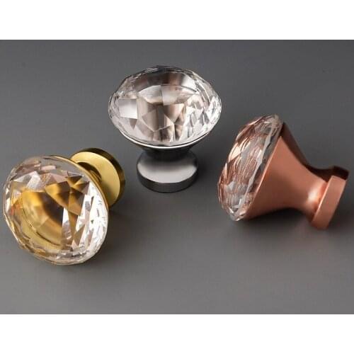 Rose gold handle American cabinet hardware glass drawer wardrobe door handle European modern minimalist handle single hole