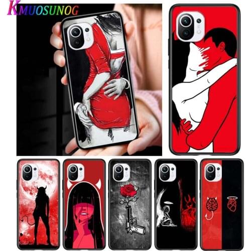 Sexy Devil Woman for Xiaomi Mi 11 10T Note 10 Ultra 5G 9 9T SE 8 A3 A2 A1 6X Pro Play F1 Lite 5G Black Phone Case