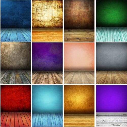 SHENGYONGBAO Vintage Gradient Photography Backdrops Props Brick Wall Wooden Floor Baby Portrait Photo Backgrounds 210125MB-33