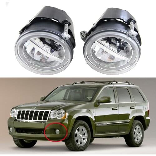 10W Led Fog Driving Lamps Replacement For Jeep Grand Cherokee 2005-2010 Led DRL Daytime Running Position Light With Halo Ring