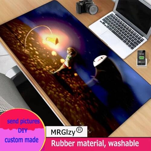 Anime office keyboard led luminous desk mat large gaming accessories mouse pad pads waterproof carpet mats RGB non-slip mousepad