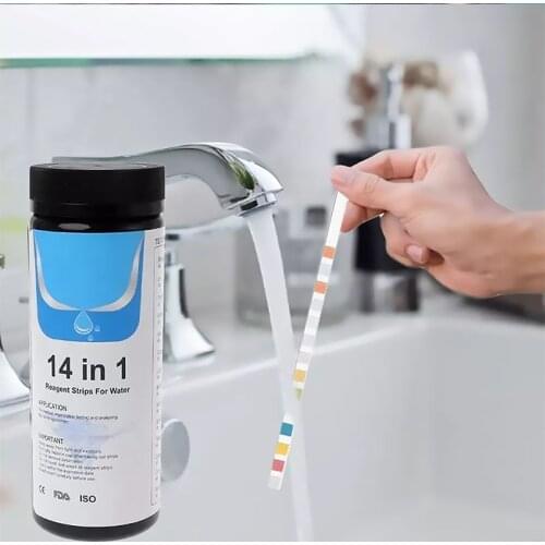14 in 1 Swimming Pool Test Paper Residual Chlorine PH Value Alkalinity Hardness Test Strip A Bottle Of 50 Hot Tub Water Quality