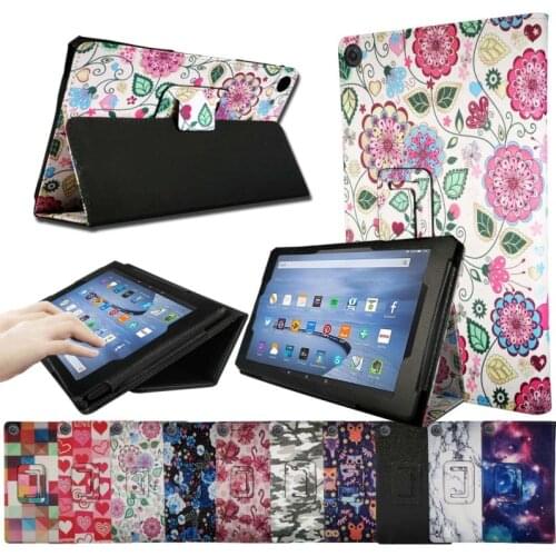 KK&LL For Amazon Fire HD 10(7th/5th Generation,2017/2015 Release)Smart Tablet Magnetic Leather Stand Folio Cover Protective Case