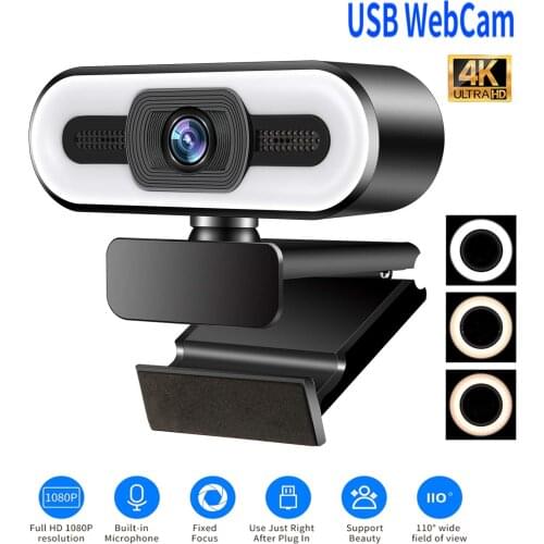 4K Webcam 2K Full HD Web Camera For PC Computer Laptop USB Web Cam With Microphone Autofocu WebCamera For Youtube Live Broadcast