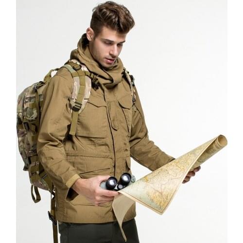 Outdoor Windbreaker Waterproof M65 UK US Army Clothes Men Coat Male Winter Autumn Flight Pilot Coat Hoodie Military Field Jacket