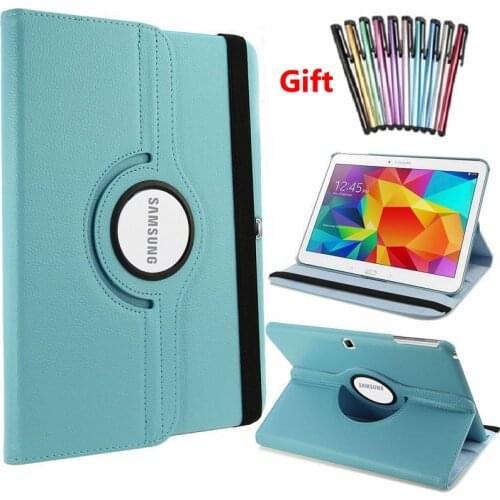 360 Rotating stand case for SM-T530 T533 SM-T531 SM-T535 Ultra Thin Stand Protector for Samsung Galaxy Tab 4 10.1 with Pen+Film