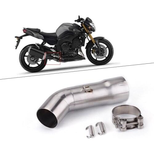 For Yamaha FZ8 FZ8N Exhaust Pipe Motorcycle Mid Link Tube Stainless Steel Slip On 51mm Muffler Escape Reserve Catalyst All Years