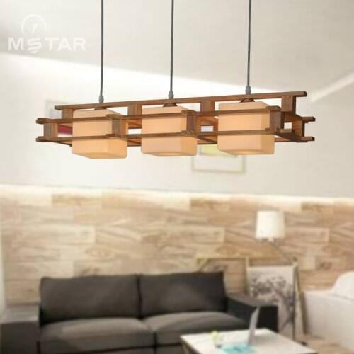 Solid Wooden wood Japanese pendant lights creative wooden decoration dining room bar dinner living room pendant lamp MZ136