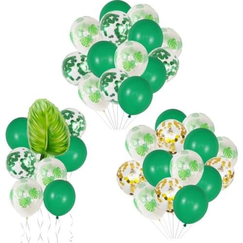 12inch Green Latex Balloons Tropical Wind Turtle Leaf Tableware Summer Hawaii Jungle Wedding Birthday Party Decor Kids Balloon