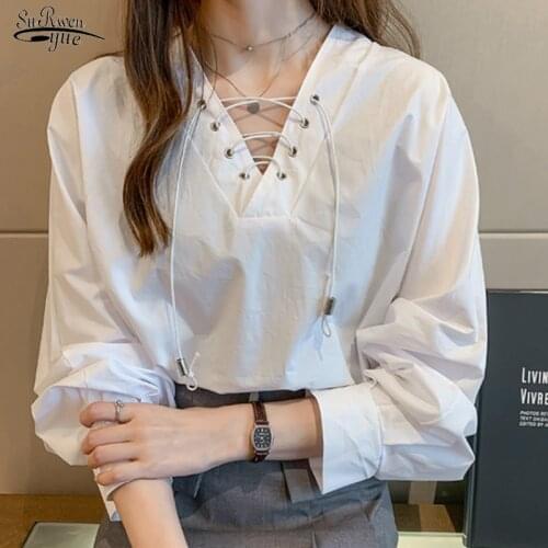 2021 Women Long Sleeve Plus Size Women Tops Autumn Fashion Temperament White ShirtBlusa Manga Larga Mujer Blouse Women 6561 50