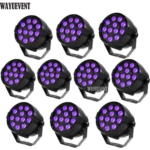 10pcs/ lots ) 36W LED Flat Portable Mini Parcan Stage Par Lights 8CH 12 LED UV Color Mixing Stage Lighting Effect