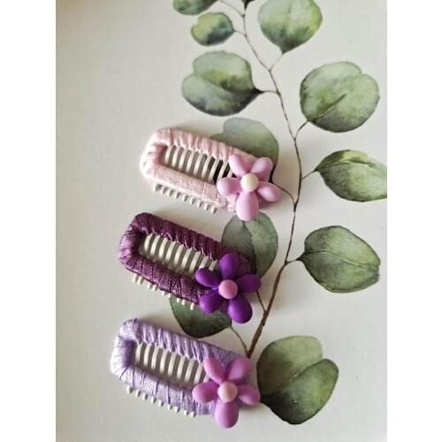 2020 3.2CM Dog BB Hair Clip Purple flower Hairpin Teddy Dog Hair Clip Pet Headdress Dog Hair Accessories
