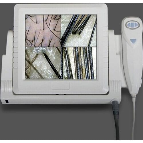 5.0MP Digital Skin Hair Analyzer Magnifying Glass with 8 inch CCD Screen LED Illuminated All-in-one Machine Magnifier