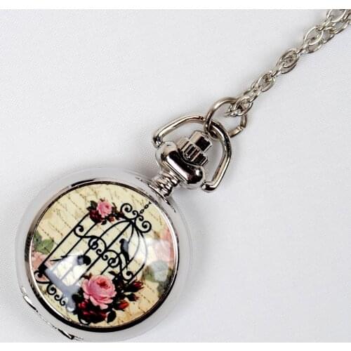 6020 New Fashion Lucky Magpie Ceramic Quartz Pocket Watch Exquisite Color Glazed Cover Design Necklace Hot Gift Fob Watch