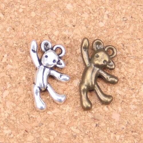 76pcs Charms gymnastics lovely bear 19x10mm Antique Pendants,Vintage Tibetan Silver Jewelry,DIY for bracelet necklace