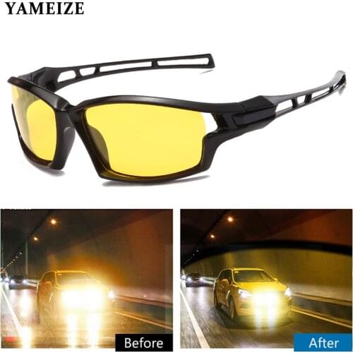 YAMEIZE Anti-glare Sunglasses Night-Vision Glasses Square Polarized Sunglasses Car Driver Night Vision Goggles Auto Accessories