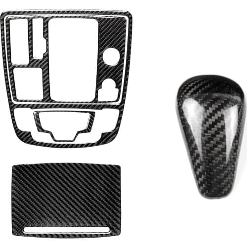 Car Gear Shift Panel Cover Carbon Fiber Sticker Center Console Accessories For Audi A6 A7 2012-2018