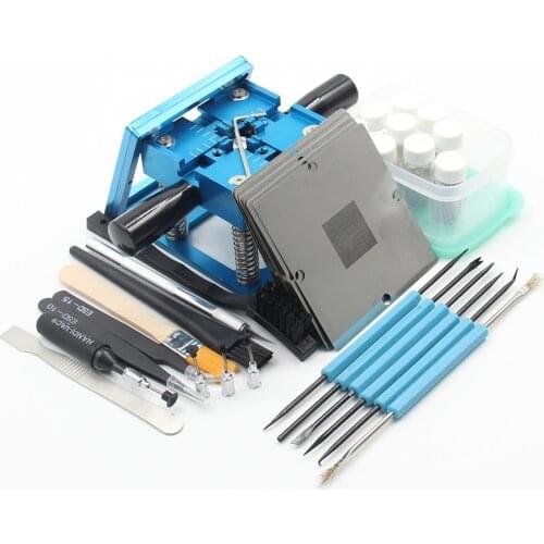 Blue BGA reballing kit 90*90mm BGA reballing station with hand shank Gift 10/PCS BGA Universal Stencil
