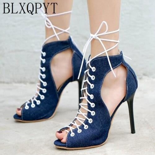 BLXQPYT Plus Big Size 34-48 shoes women sandalias mujer 2019 Sexy Fashion high heels10CM sapato feminino summer style shoes 8740