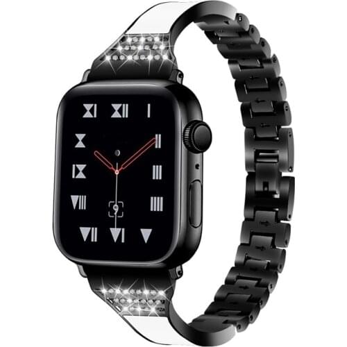 Diamond ceramics bracelet for apple watch band 44mm 40mm iwatch 5/4/3/2/1 apple watch strap 42mm 40mm metal watchband