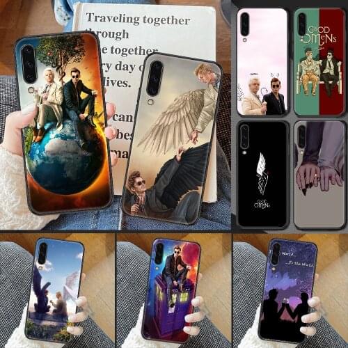 Good omens Phone case For Samsung Galaxy A 3 5 7 8 10 20 21 30 40 50 51 70 71 E S 2016 2018 4G black trend bumper painting