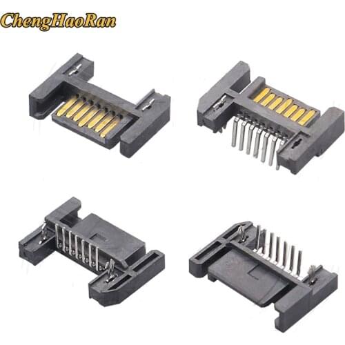 ChengHaoRan 5Pcs Per Lot Sata Type A 7 Pin Right Angle Reverse DIP Male Connector For Hard Drive HDD