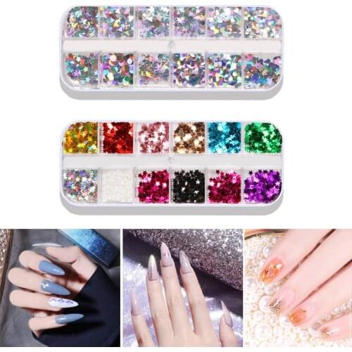Colorful Nail Paillette Sparkle Foil Flakes Manicure Make Up Eyes Decals Art