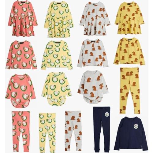 MR Brand Baby Girls Dress 2021 Autumn Long Sleeve Kids T Shirt Pant Set Cartoon Walru Printed Child Top Boys Outwear Clothes Set