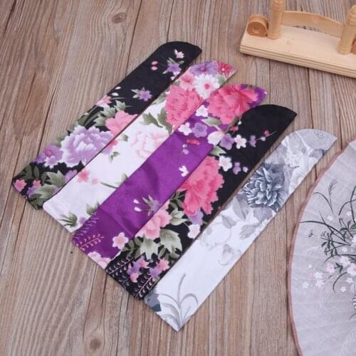 Elegant Silk Hand Fan Bag Holder Pouch Folding Hand Fan Case Party Wedding Bags Dropshipping