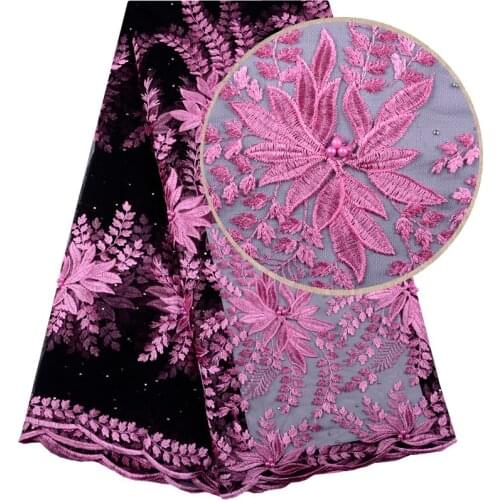 French Net Lace Fabric 2019 Latest African Lace Fabric With Embroidery Mesh Tulle Lace Fabric High quality Nigerian Lace 1501