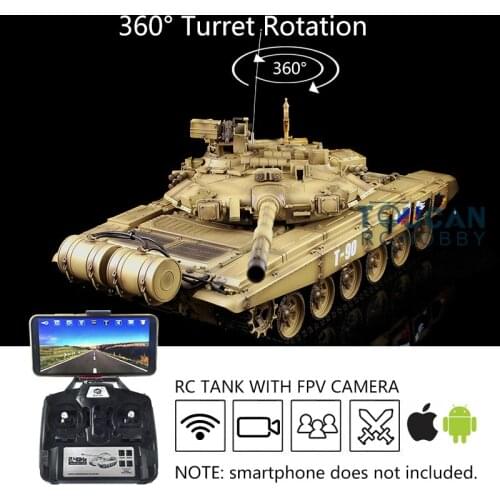 Heng long 1/16 TK7.0 Customize FPV Russia T90 RC Tank 3938 360° Turret Metal Track TH17857