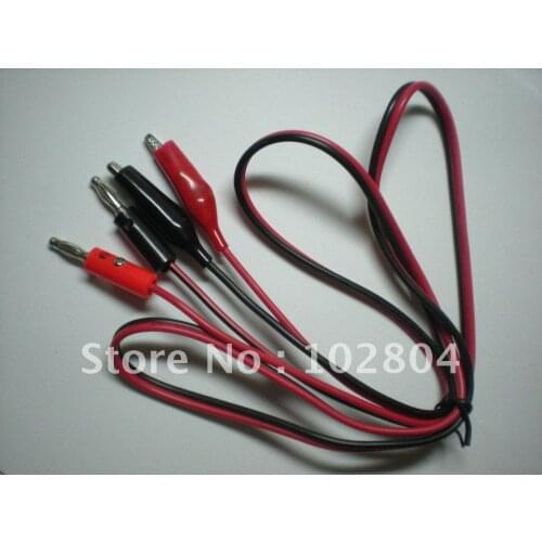 Alligator Clip Test Lead to Banana Plug line cable High quality 1M Black&Red 3 set per Lot