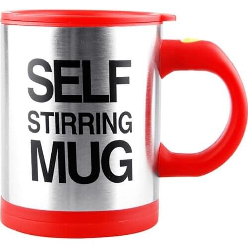 400ml Coffee Cup with Button Multifunctional Stainless Steel Automatic Stirring Coffee Mug for Cafe